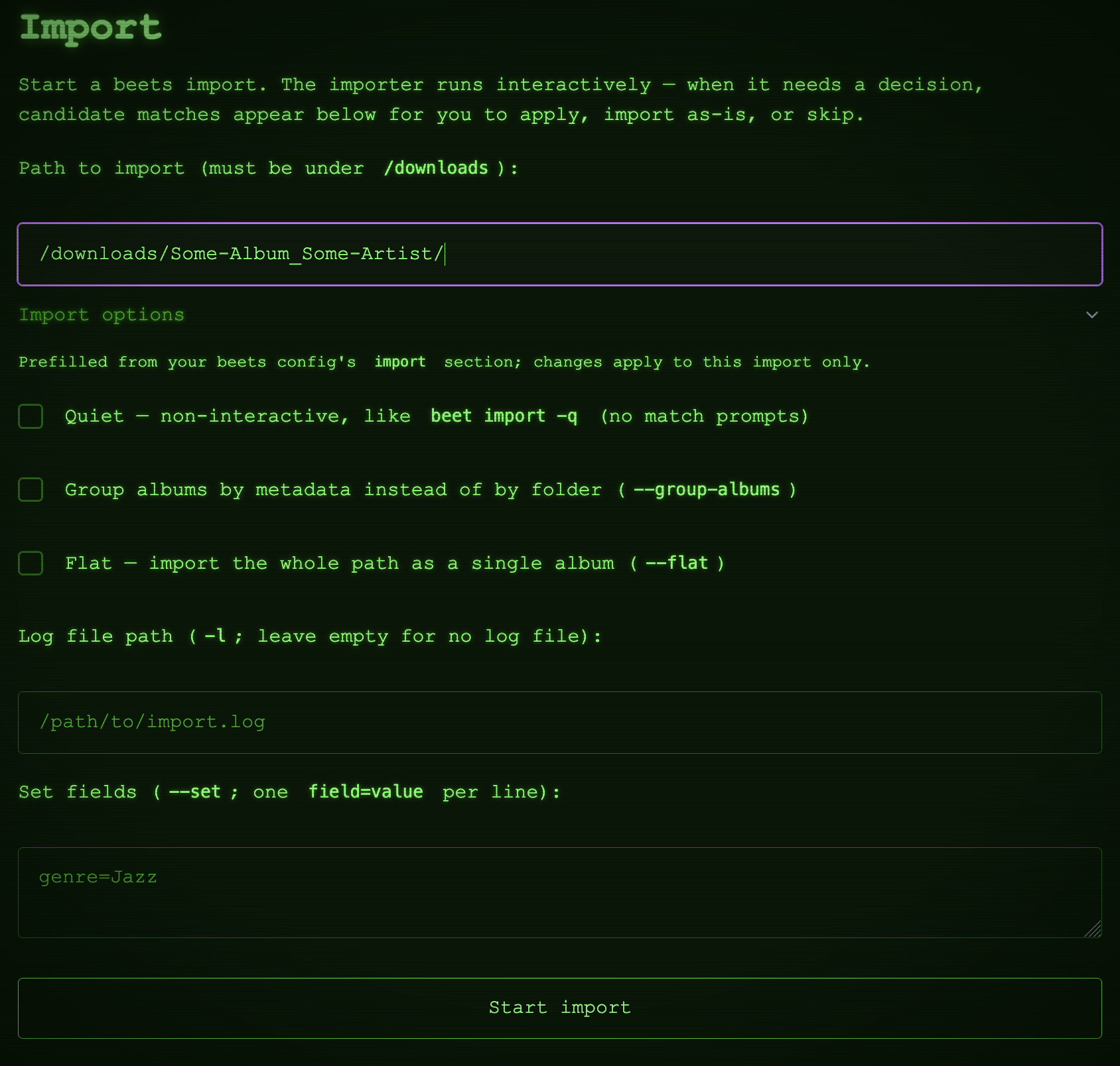Running imports